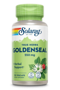 Витамины и БАДы для пищеварительной системы solaray Goldenseal Root Желтокорень для нормальной, здоровой пищеварительной функции 550 мг 50 растительных капсул
