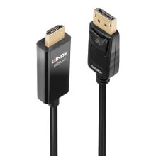 Компьютерные кабели и коннекторы Lindy 40924 видео кабель адаптер 0,5 m DisplayPort HDMI Тип A (Стандарт) Черный
