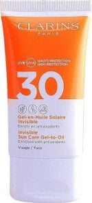 Средства для загара и защиты от солнца clarins Invisible Sun Care Gel To Oil Spf30 Водостойкий солнцезащитный крем-гель для лица  50 мл