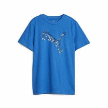 Child's Short Sleeve T-Shirt Puma Active Sports Graphic Blue