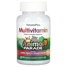 Animal Parade, Multivitamin, Children's Chewable Supplement, Cherry, Grape & Orange, 90 Animal-Shaped Tablets