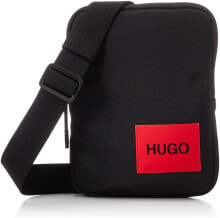 Мужские сумки через плечо Мужская сумка через плечо повседневная тканевая маленькая планшет черная HUGO EthonNS Backpack