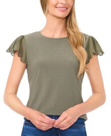 Купить женские блузки и кофточки CeCe: Women's Scallop-Edge Flutter-Sleeve Top