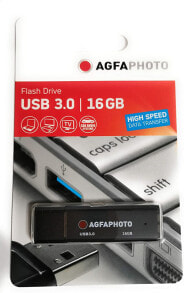Флешка USB 64 гб AgfaPhoto Holding GmbH AgfaPhoto 10569. Capacity: 16 GB, Device interface: USB Type-A, USB version: 3.0. Form factor: Cap, Product colour: Black