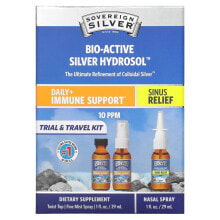 Bio-Active Silver Hydrosol, Daily + Immune Support, Sinus Relief, Trial & Travel Kit, 10 PPM, 3 Piece Kit, 1 fl oz (29 ml) Each