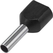 Conrad 1091322 - Wire end sleeve - Silver - Straight - Black - Metallic - Copper - PVC