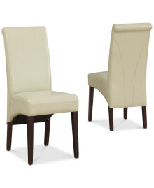 Simpli Home easton Set of 2 Faux Leather Deluxe Parson Chairs