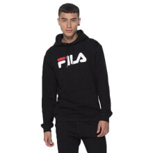 Мужские спортивные худи Мужское худи с капюшоном спортивное черное с логотипом Fila Classic Pure