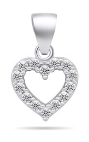 Кулоны и подвески sparkling silver pendant with zircons Small heart PT86W