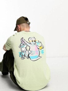Men's T-shirts and T-shirts pS Paul Smith – T-Shirt in Grün mit Ghost-Rückenprint