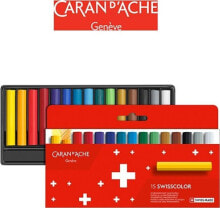 Цветные карандаши для рисования для детей caran d`Arche Kredki woskowe CARAN D&#039;ACHE Swisscolor, kartonowe pudełko, 15 szt.