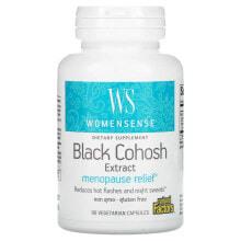 Витамины и БАДы для нормализации гормонального фона natural Factors, WomenSense, Black Cohosh Extract, Menopause Relief, 90 Vegetarian Capsules