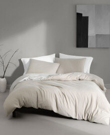 Calvin Klein tencel Reversible Solid 3 Piece Duvet Cover Set, King