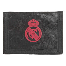 Мужские кошельки и портмоне Мужской кошелек текстильный черный Real Madrid C.F.