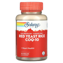 Коэнзим Q10 Solaray, Красный дрожжевой рис + коэнзим Q10, 90 вегетарианских капсул