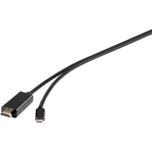 Компьютерные разъемы и переходники Renkforce RF-4535910 кабельный разъем/переходник HDMI USB Type C Черный
