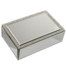 Jewelry box Alexandra House Living Grey Crystal Mirror 20 x 6 x 13 cm