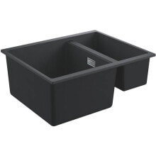 GROHE composite sink K500 31648AP0 - built-in - 1 bowl + bowl - reversible drainer - 55.5x46 cm - black granite