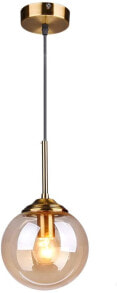 Подвесной светильник MZStech Industrial Retro Loft из Стеклянного Шара, Подвесная люстра из латунной фурнитуры (янтарь)