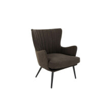 Armchair DKD Home Decor Polyester MDF Wood Dark Grey (60 x 57 x 88 cm)