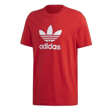 Мужские спортивные футболки Мужская футболка спортивная красная с логотипом Adidas Trefoil