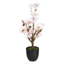 Decorative Plant Polyester Polyethylene Iron 30 x 30 x 60 cm Magnolia
