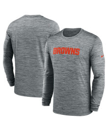 Nike men's Heather Gray Cleveland Browns Sideline Team Velocity Performance Long Sleeve T-shirt