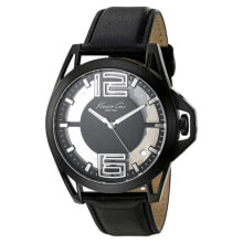 Мужские наручные часы с ремешком мужские наручные часы с черным кожаным ремешком Kenneth Cole 10022526 ( 44 mm)