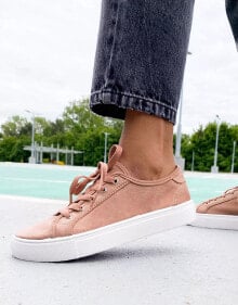 Купить черные женские ботинки ASOS: ASOS DESIGN Dizzy lace up trainers in warm beige