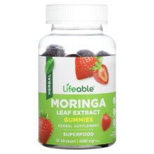 Lifeable, Moringa Leaf Extract Gummies, Natural Strawberry, 2,000 mg, 60 Gummies
