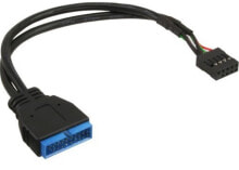 Компьютерные разъемы и переходники InLine USB 2.0/USB 3.0, 0.3 m Черный 33449M