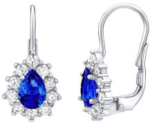 Ювелирные серьги silver earrings with blue Swarovski ® stone Created Stones SILVEGO31866D