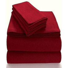 Full Extra Deep Pocket Solid Sheet Set Deep Red - Tribeca Living