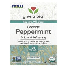 Organic Peppermint Tea, Caffeine Free, 24 Tea Bags, 1.7 oz (48 g)