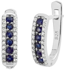 Ювелирные серьги silver earrings with synthetic sapphire QR12SE
