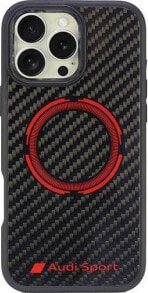 Audi Carbon Fiber Sport Red Circle MagSafe iPhone 16 Pro Max 6.9