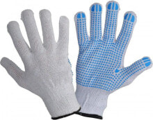 Lahti Pro Spotted Safety Gloves Size 10 White - Blue (L240410W)