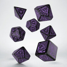 Q-Workshop Dice Set "Call of Cthulhu" Horror in Orient Express - Black and Purple (97471)