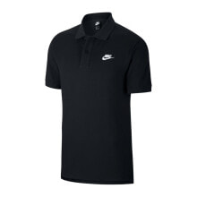 Мужские спортивные поло Мужская спортивная футболка-поло черная с логотипом Nike Sportswear