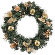 Advent wreathe Gold Green PVC Pineapples 40 x 40 x 7 cm