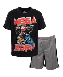 Купить детские комплекты и форма для мальчиков Power Rangers: Toddler Boys T-Shirt and Mesh Shorts Outfit Set to