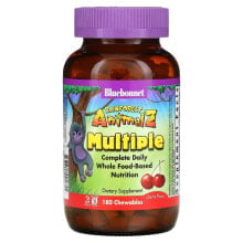 Bluebonnet Nutrition, Rainforest Animalz, препарат полного спектра для ежедневного приема, мультивитамин со вкусом вишни, 180 жевательных таблеток