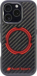 Audi Carbon Fiber Sport Red Circle MagSafe iPhone 16 Pro 6.3