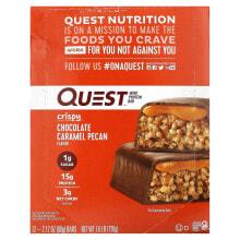 Quest Nutrition, Hero Protein Bar, хрустящий шоколад с карамелью и пеканом, 12 батончиков, 60 г (2,12 унции)