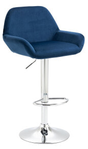 Barhocker Braga Samt blau / chrom