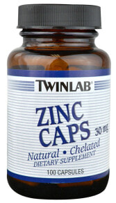 Цинк Twinlab Zinc Натуральный  хелатированный цинк 30 мг 100 капсул