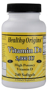Витамин Д Healthy Origins Vitamin D3 -- Витамин D3  - 2000 МЕ - 240 гелевых капсул