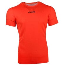 Diadora Easy Tennis Crew Neck Short Sleeve Athletic T-Shirt Mens Red Casual Tops купить онлайн