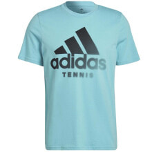 Мужские спортивные футболки Мужская спортивная футболка голубая с логотипом Adidas Tennis Aeroready Graphic