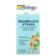 Витамины и БАДы для нервной системы Solaray, SharpMind Stress, 30 Vegcaps
